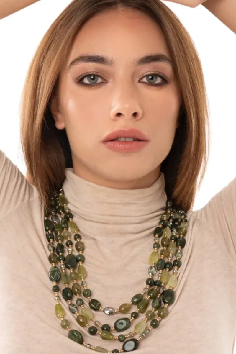 MYA ACCESSORIES | Collana a quattro fili con pietre in acrilico - 4