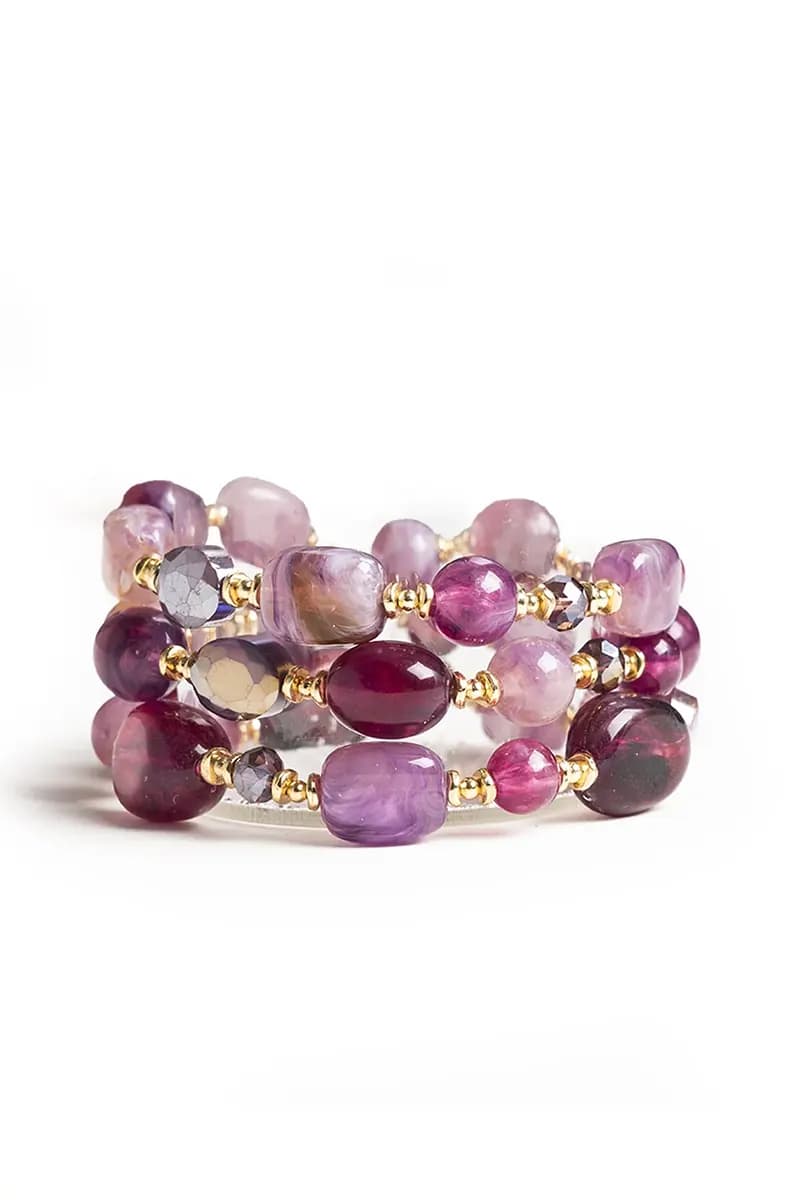MYA ACCESSORIES | Bracciale elastico tre linee con pietre - 2