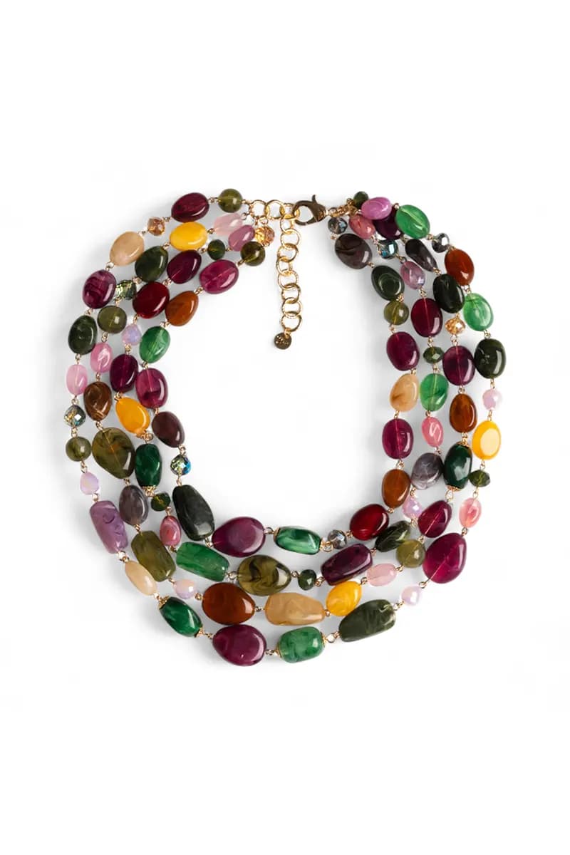 MYA ACCESSORIES | Collana girocollo multifilo con pietre - 2