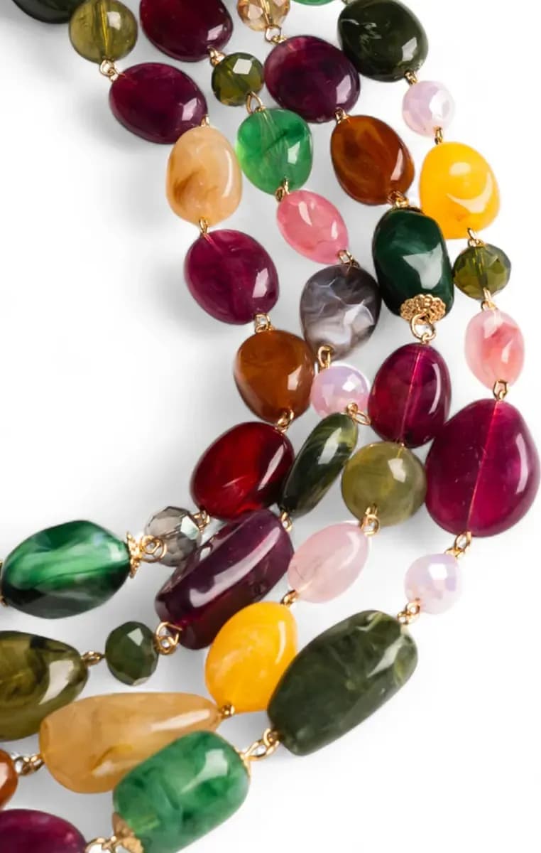 MYA ACCESSORIES | Collana girocollo multifilo con pietre - 3