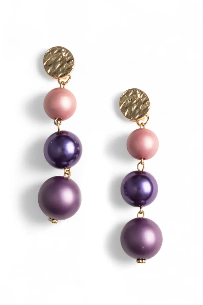 MYA ACCESSORIES | Orecchini pendenti a tre sfere in acrilico - 2