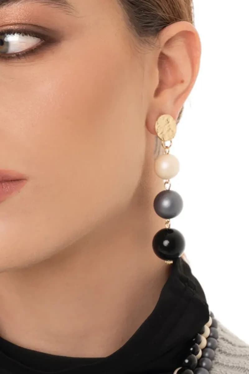 MYA ACCESSORIES | Orecchini pendenti a tre sfere in acrilico - 3