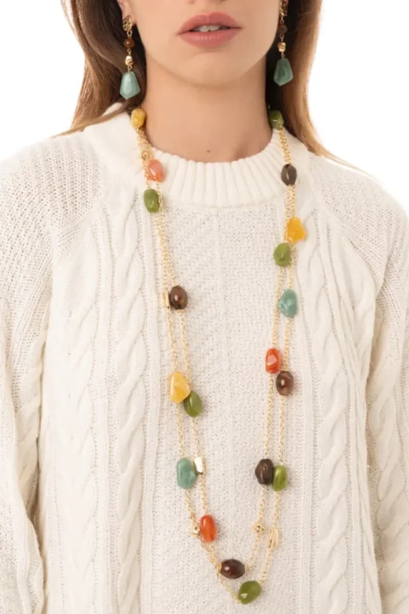 MYA ACCESSORIES | Collana lunga con pietre in acrilico - 4