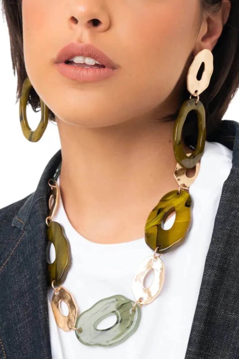 MYA ACCESSORIES | Collana girocollo in acrilico forme irregolari - 4