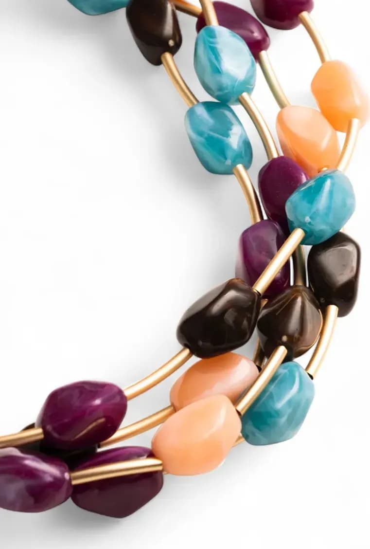 MYA ACCESSORIES | Collana girocollo multifilo con pietre - 3