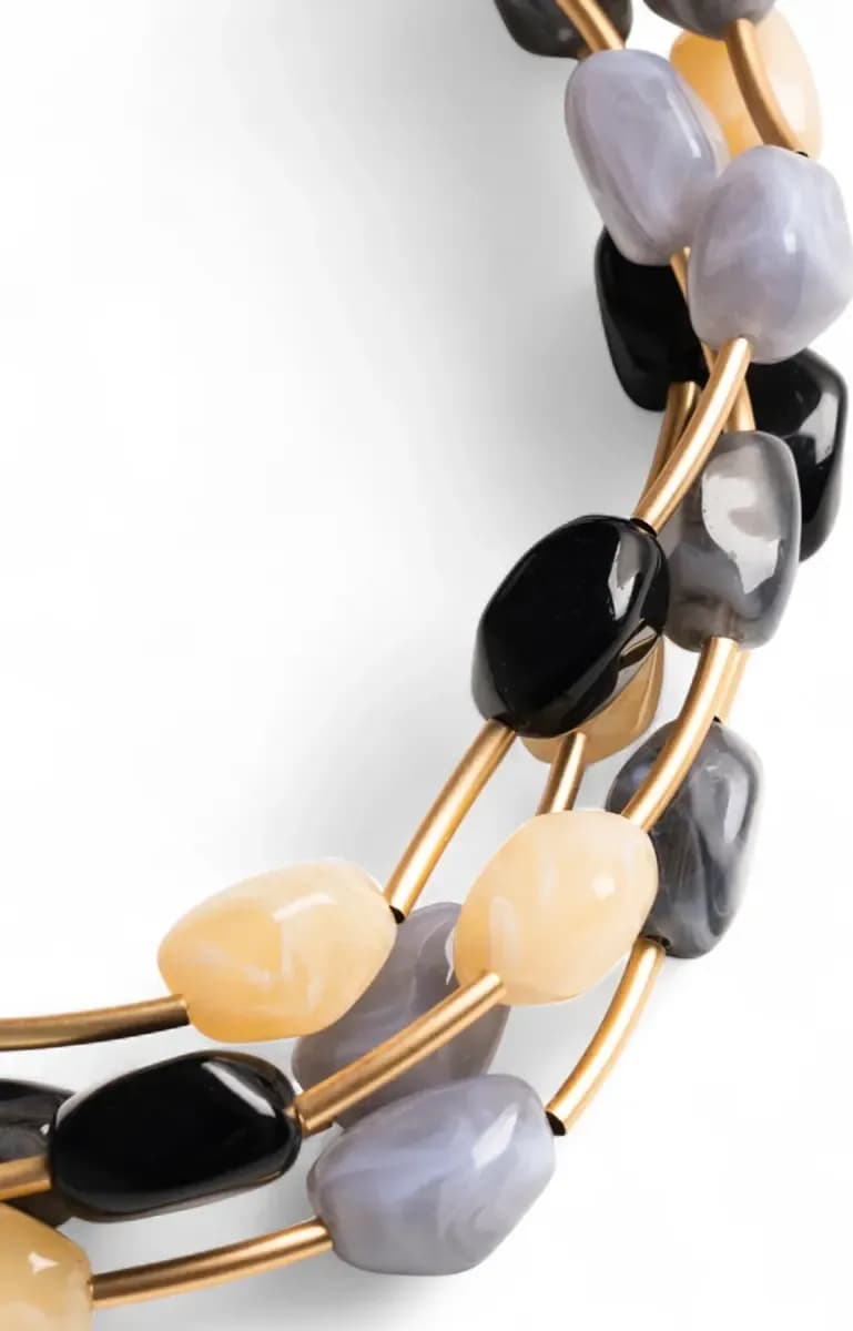 MYA ACCESSORIES | Collana girocollo multifilo con pietre - 3
