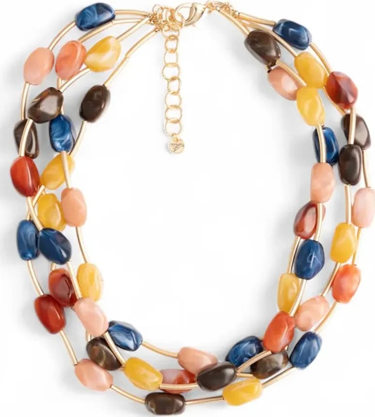 MYA ACCESSORIES | Collana girocollo multifilo con pietre - 2