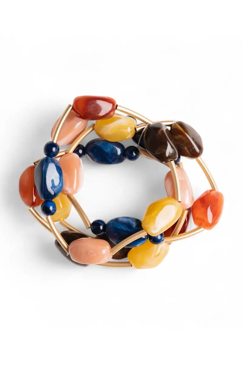 MYA ACCESSORIES | Bracciale elastico quattro fili con pietre - 2