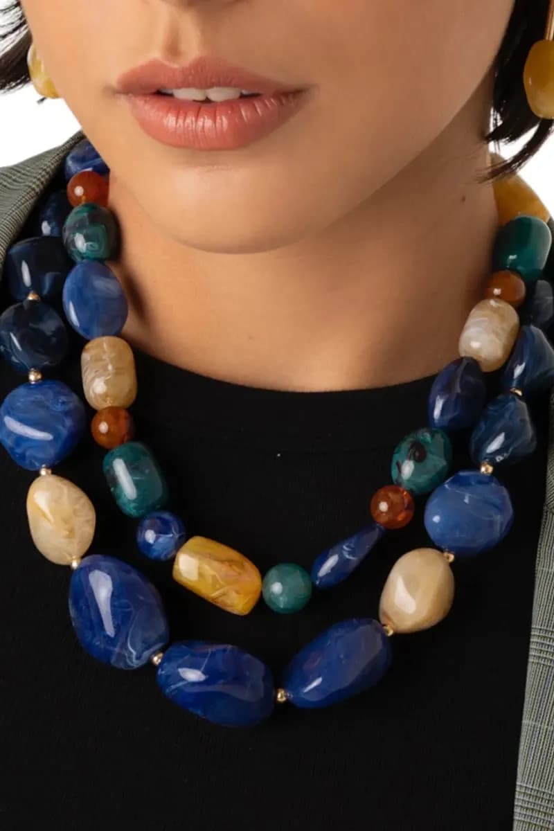 MYA ACCESSORIES | Collana girocollo con pietre in acrilico - 4