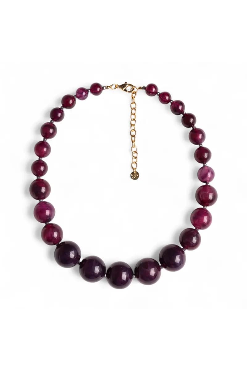 MYA ACCESSORIES | Collana girocollo con sfere in acrilico e vetro - 2
