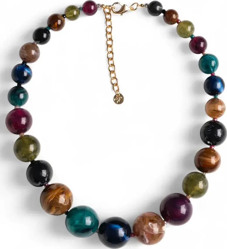 MYA ACCESSORIES | Collana girocollo con sfere in acrilico e vetro - 2