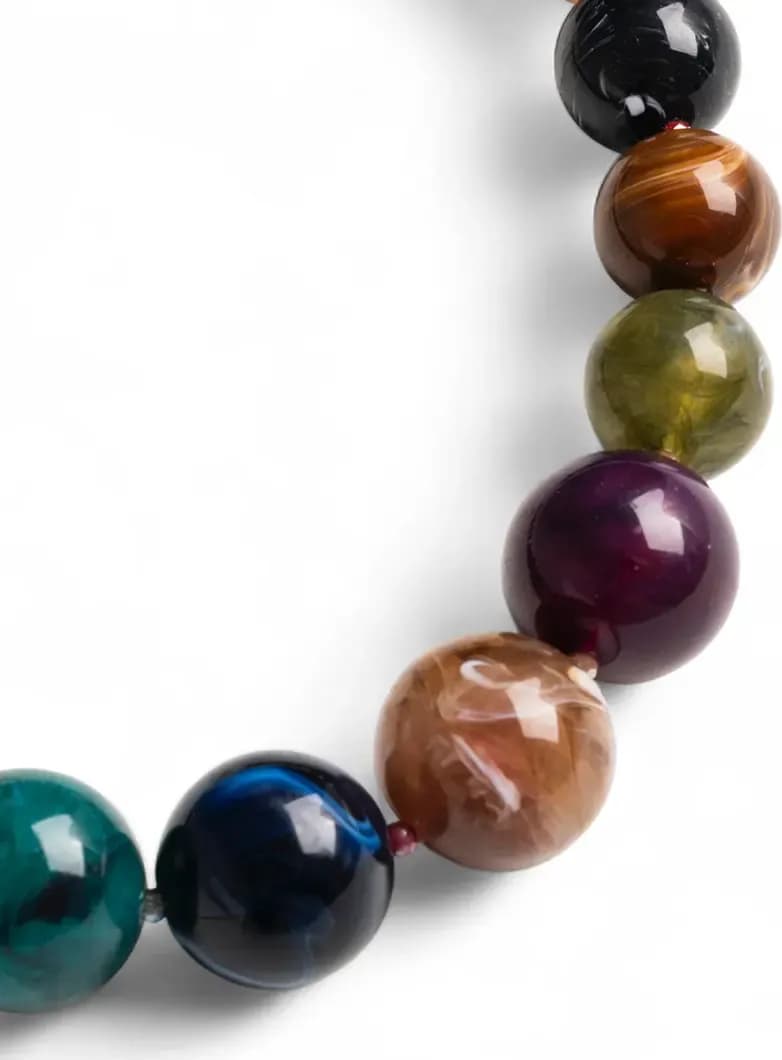 MYA ACCESSORIES | Collana girocollo con sfere in acrilico e vetro - 3