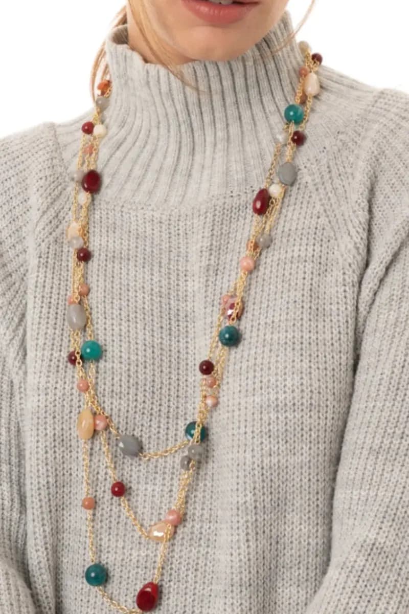 MYA ACCESSORIES | Collana lunga con pietre in acrilico - 4