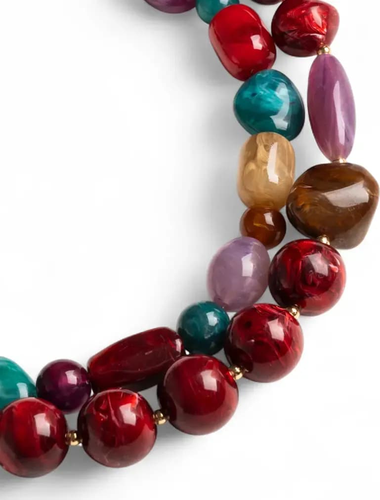 MYA ACCESSORIES | Collana girocollo doppio filo con pietre - 3