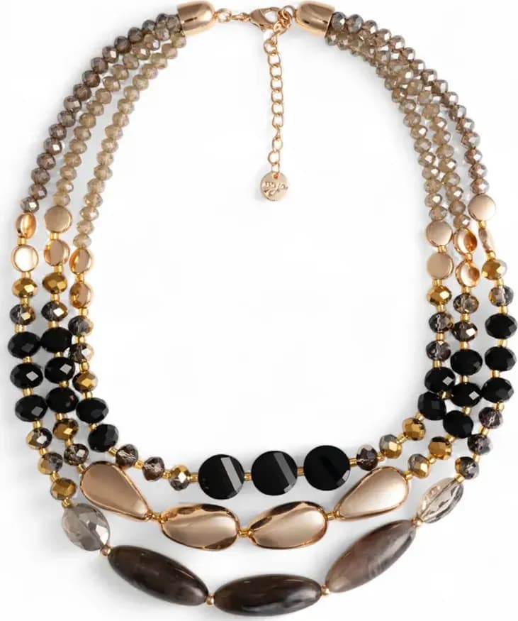 MYA ACCESSORIES | Collana girocollo multifilo con pietre - 2