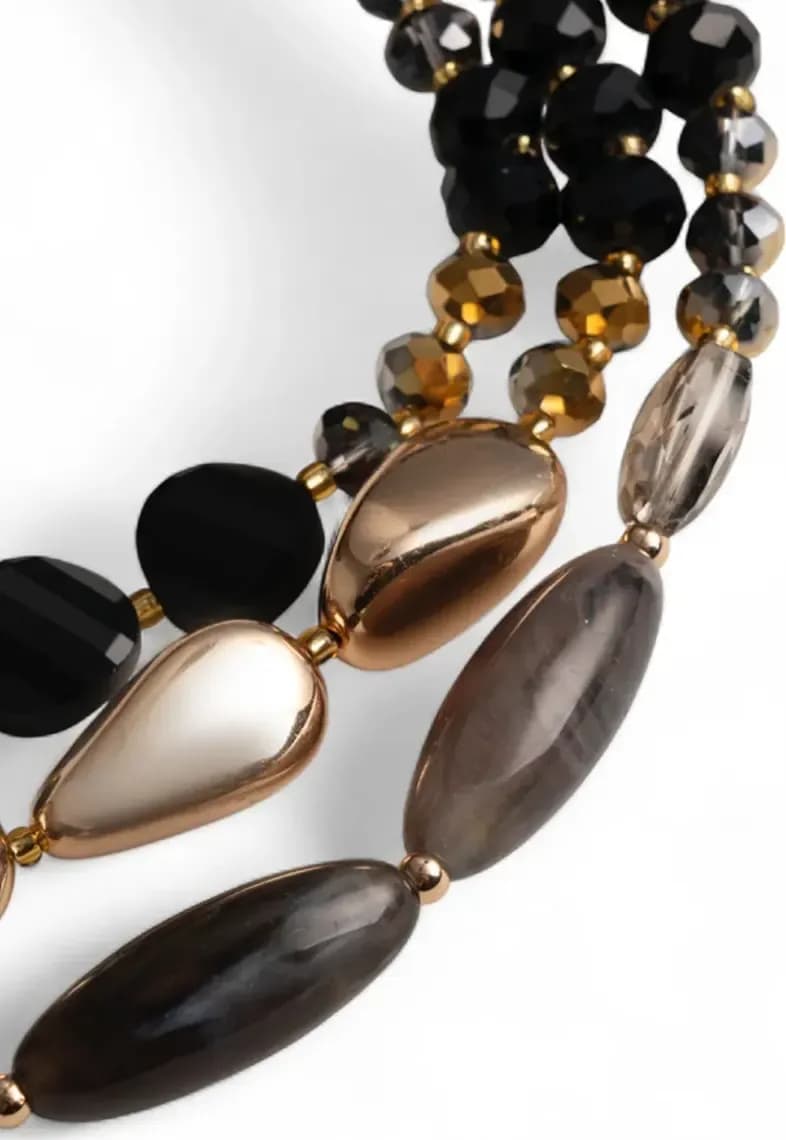 MYA ACCESSORIES | Collana girocollo multifilo con pietre - 3