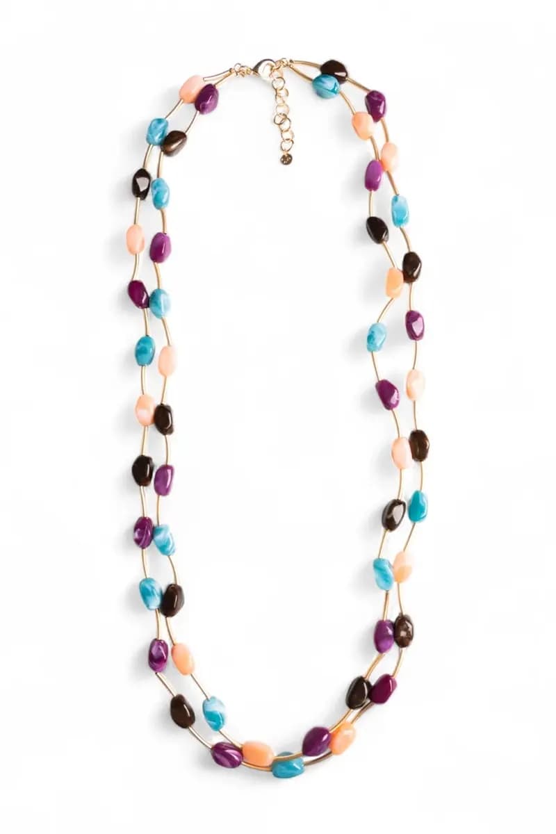 MYA ACCESSORIES | Collana lunga a due fili con pietre - 2