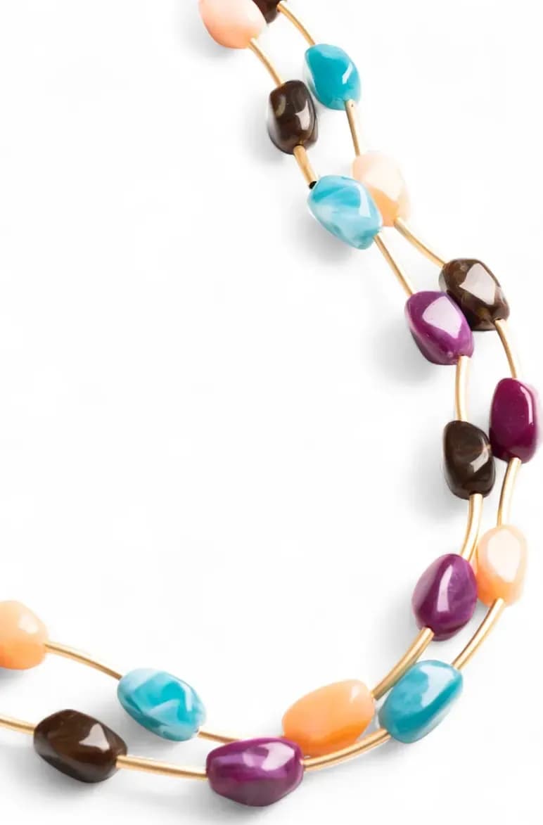 MYA ACCESSORIES | Collana lunga a due fili con pietre - 3