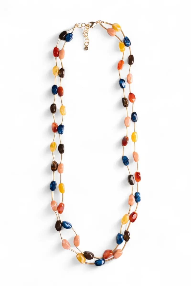 MYA ACCESSORIES | Collana lunga a due fili con pietre - 2