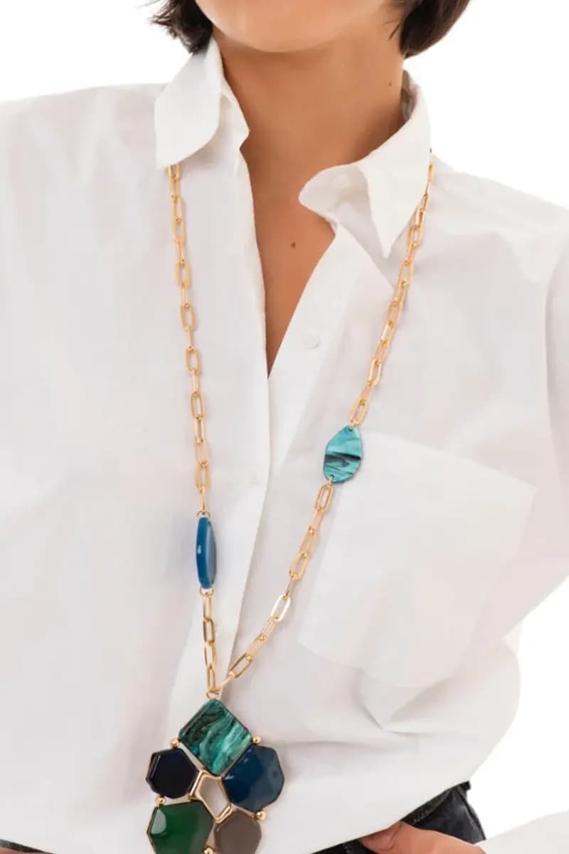 MYA ACCESSORIES | Collana lunga a catena con pendente fiore - 4