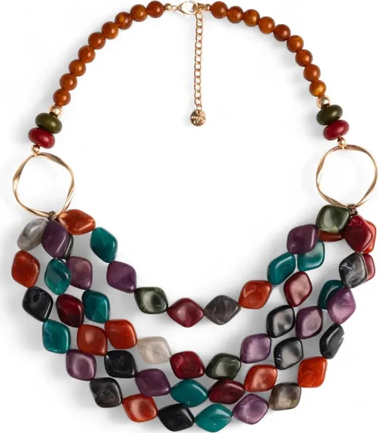 MYA ACCESSORIES | Collana multifilo con pietre in acrilico - 2