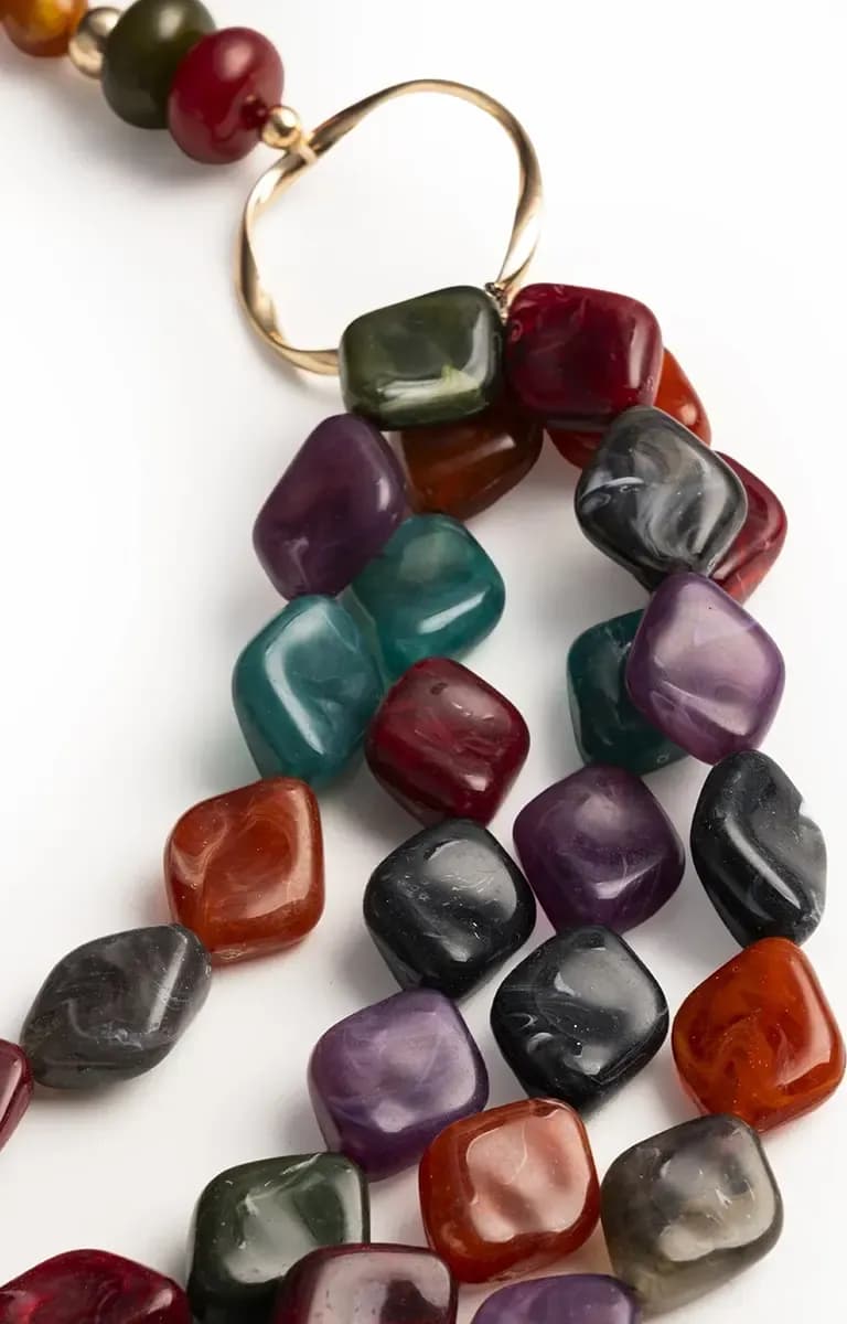 MYA ACCESSORIES | Collana multifilo con pietre in acrilico - 3