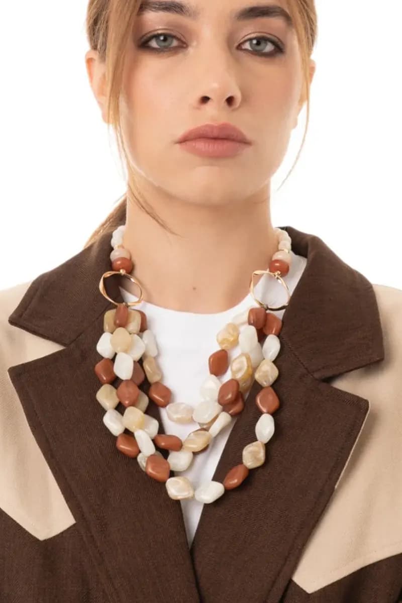 MYA ACCESSORIES | Collana multifilo con pietre in acrilico - 4