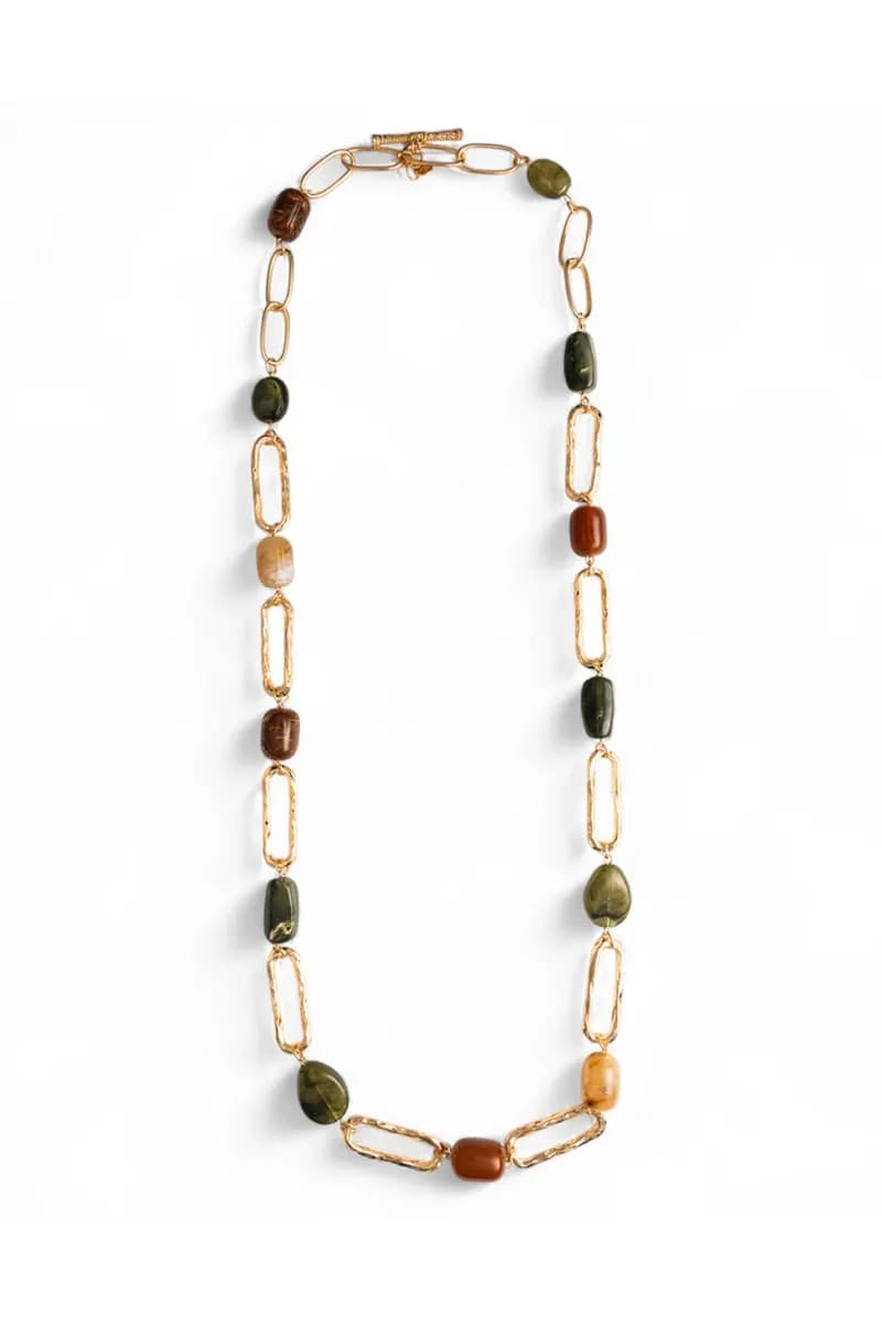 MYA ACCESSORIES | Collana lunga a catena con pietre - 2