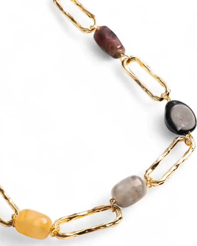 MYA ACCESSORIES | Collana lunga a catena con pietre - 3