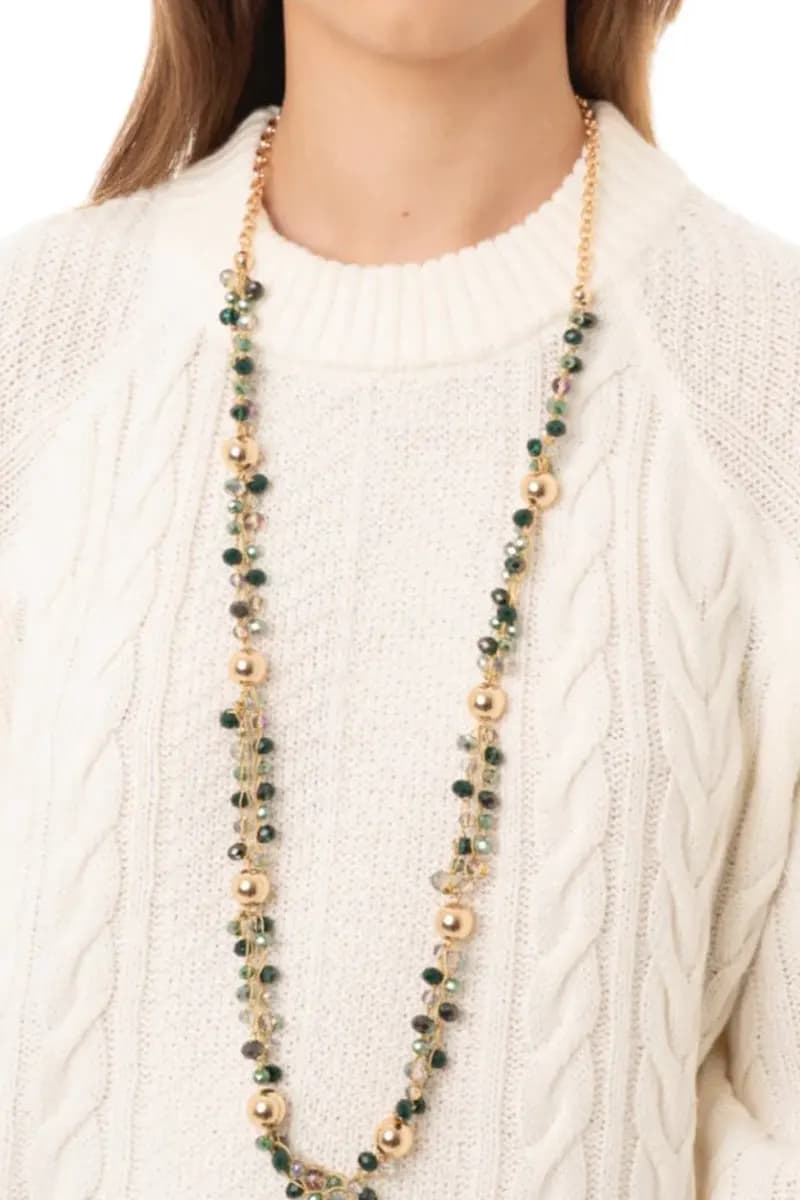 MYA ACCESSORIES | Collana lunga a catena con microcristalli - 4