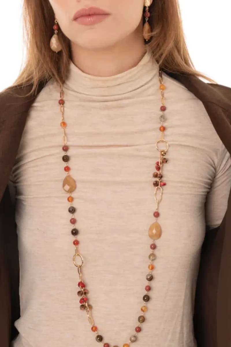 MYA ACCESSORIES | Collana lunga con pietre semidure - 4
