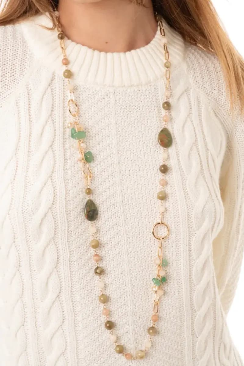 MYA ACCESSORIES | Collana lunga con pietre semidure - 4