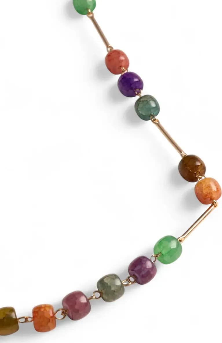 MYA ACCESSORIES | Collana lunga con pietre in vetro multicolore - 3