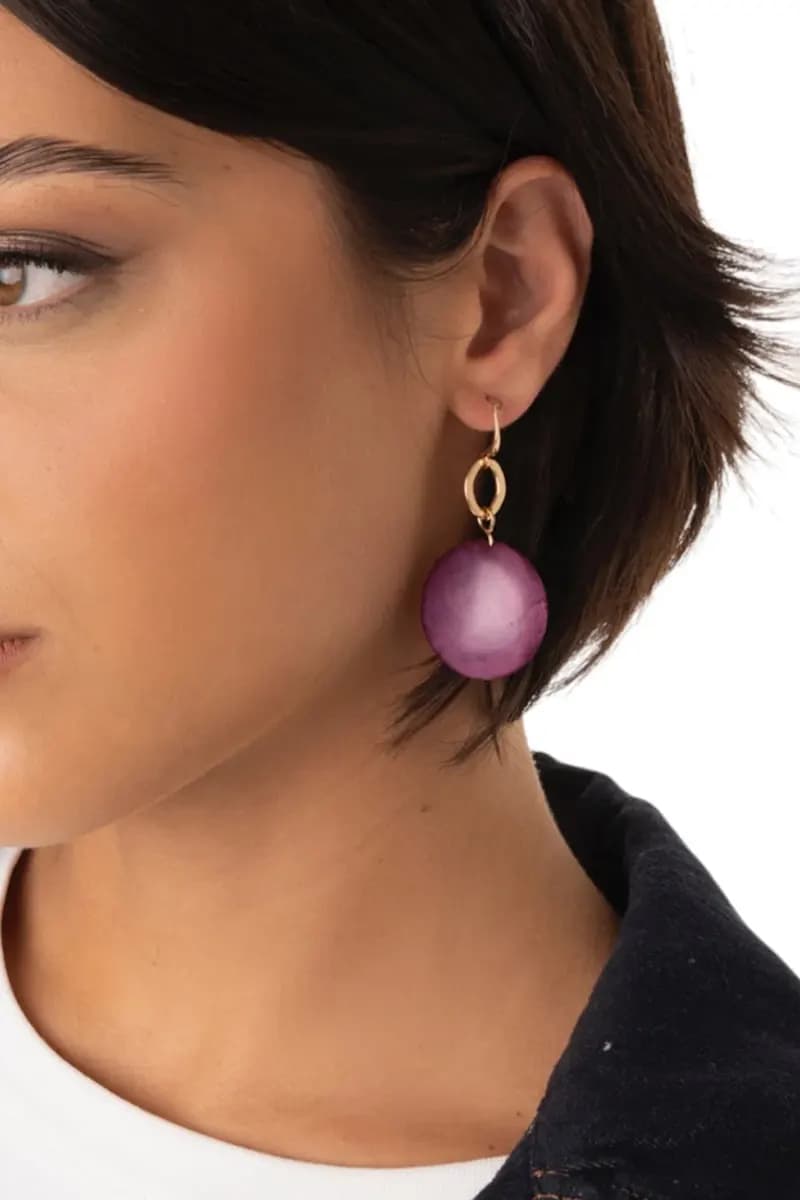 MYA ACCESSORIES | Orecchini pendenti con pietra schiacciata - 3