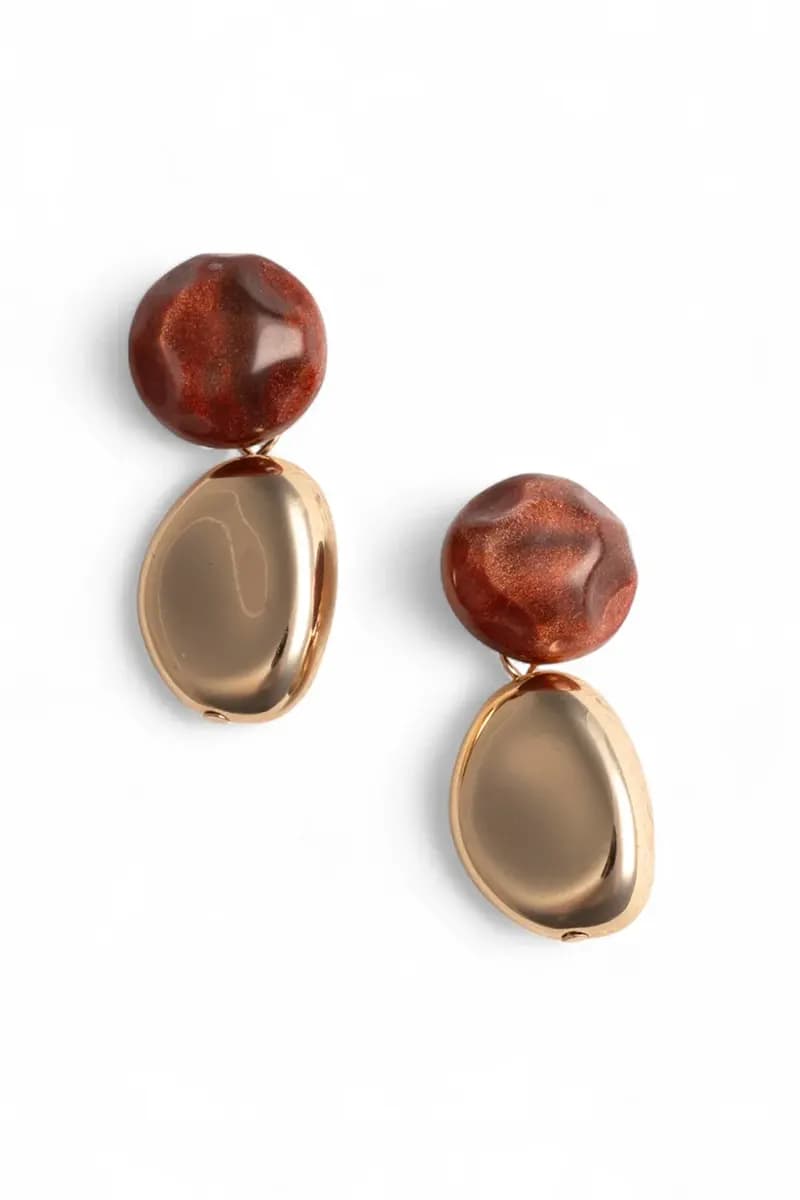 MYA ACCESSORIES | Orecchini pendenti con doppia pietra - 2