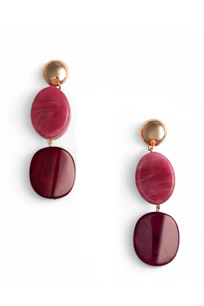 MYA ACCESSORIES | Orecchini pendenti con doppia pietra - 2