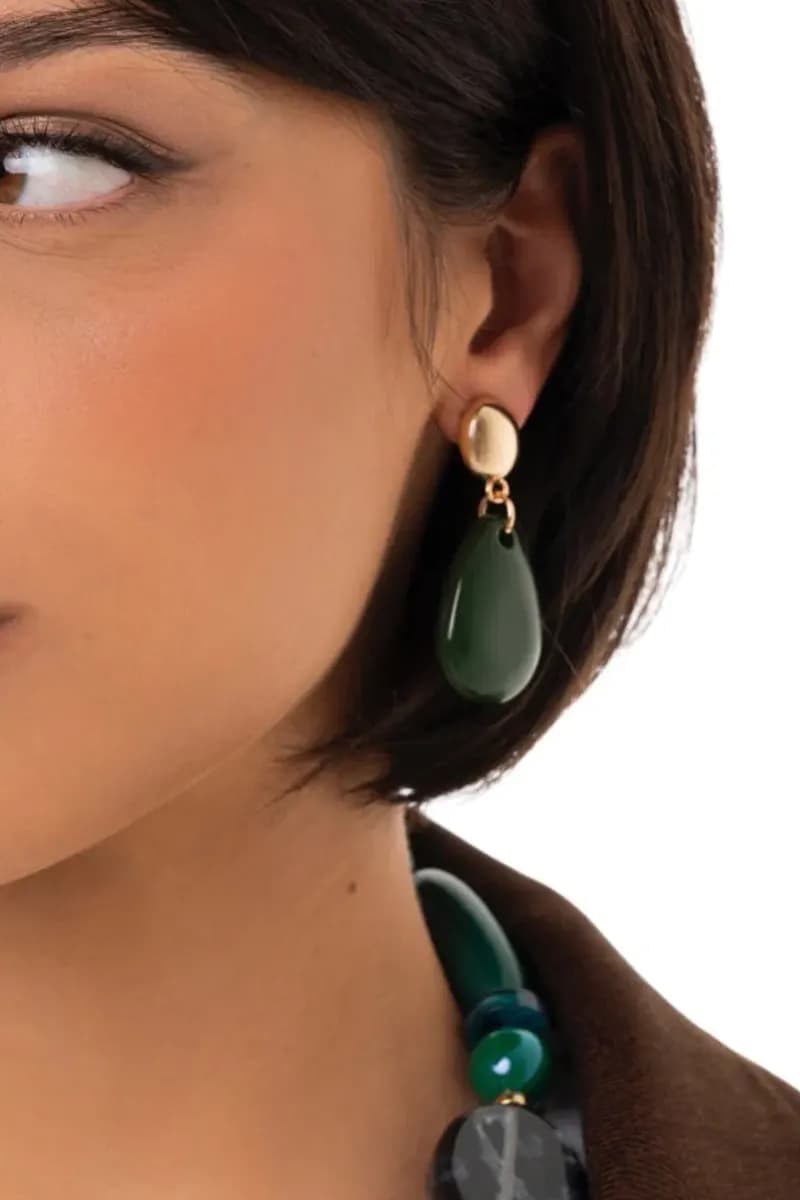 MYA ACCESSORIES | Orecchini pendenti con pietra a goccia - 3