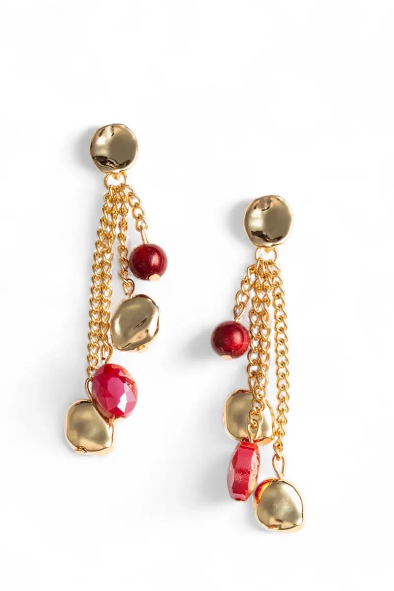 MYA ACCESSORIES | Orecchini pendenti a catena con pietre - 2