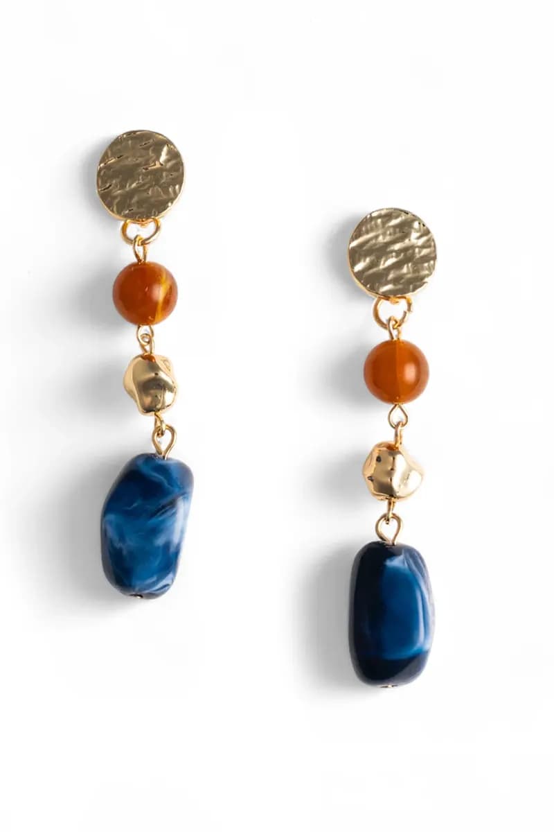 MYA ACCESSORIES | Orecchini pendenti a catena con pietre - 2