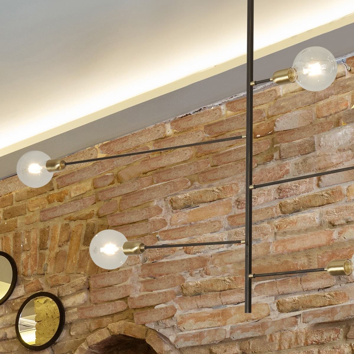 Lampadario classico Gibas AGO' 103 75 E27 LED metallo sospensione - 2