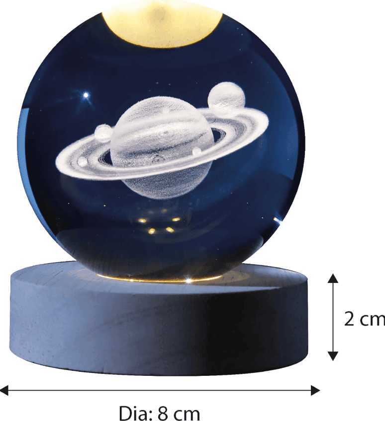 i-Total - Lampada Sfera Saturno in vetro 3D con LED RGB effetto sul soffitto (XL2714A) - 3