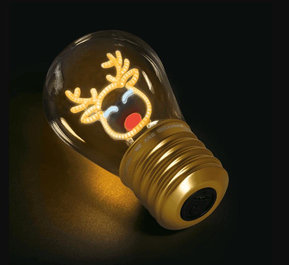 Legami - Lampada da Tavolo Decorativa Natalizia a Forma di Lampadina tema Renna - 3