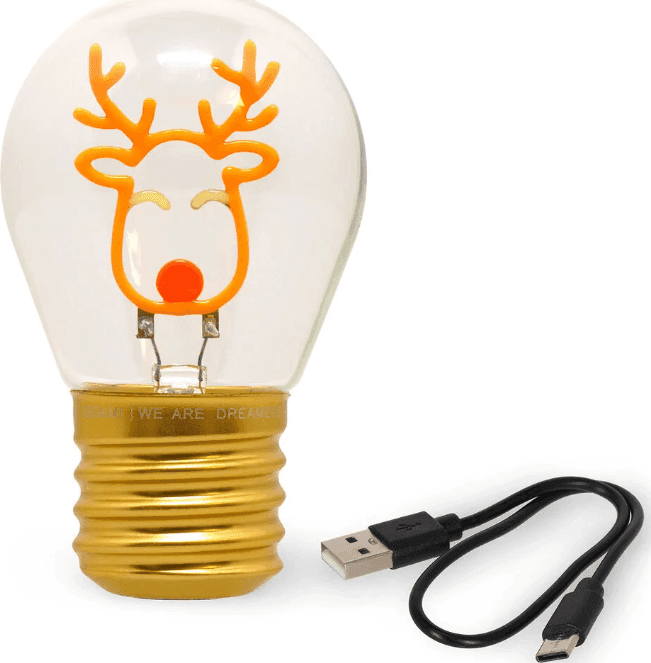 Legami - Lampada da Tavolo Decorativa Natalizia a Forma di Lampadina tema Renna - 4