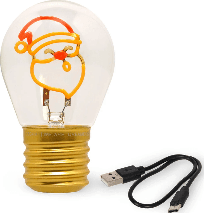 Legami -  Lampada da Tavolo Decorativa Natalizia a Forma di Lampadina tema Babbo natale (CLB0001) - 4