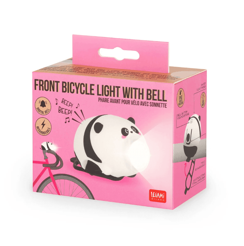 Legami - Luce Anteriore per Bicicletta Ricaricabile con Campanello - Panda (BKL0001)