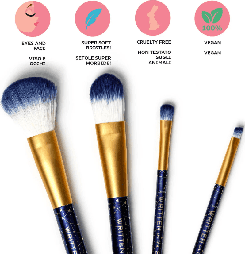 Legami - Beauty Set di 4 pennelli per il makeup a tema Stars - Oh My Glow! (VMUBS0001) - 3