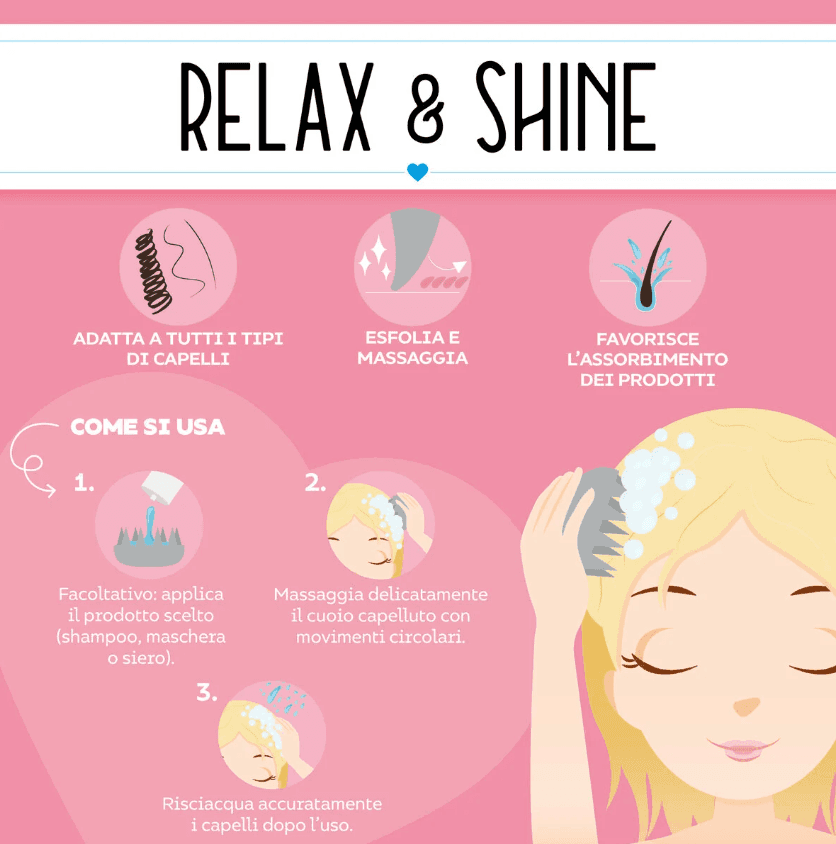 Legami - Beauty Spazzola per Cuoio Capelluto e Shampoo - Relax & Shine (SCM0001) - 4