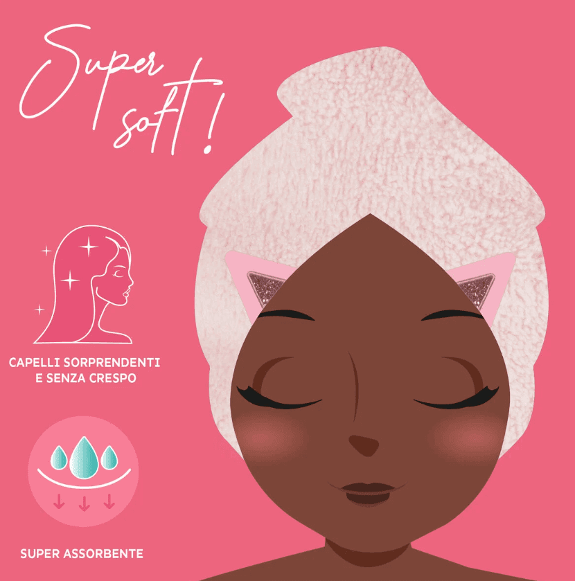 Legami - Beauty Asciugamano Turbante per Capelli a tema Gattino (HTW0002) - 2