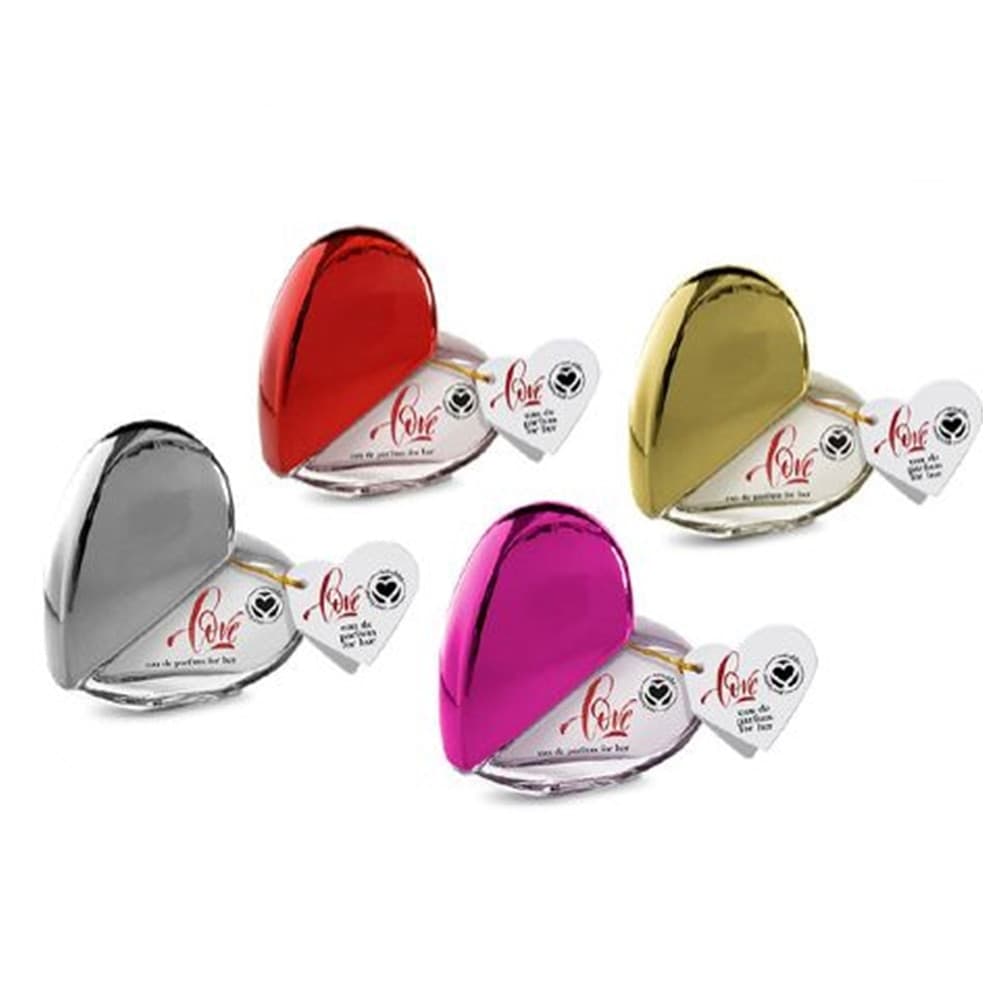SET 20PZ PROFUMO DONNA A FORMA DI CUORE EAU DE PARFUM FOR HER 30ML IN 4 COLORI 409789 - 2