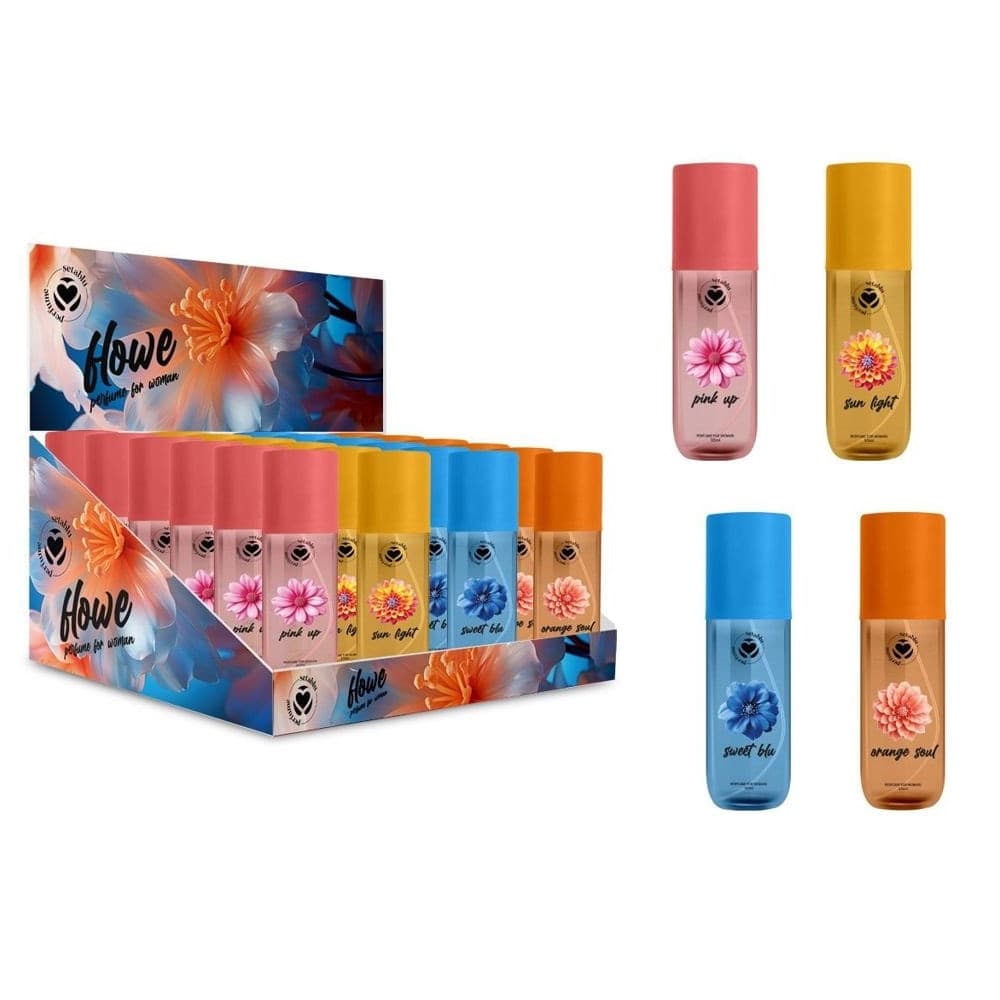 SET 24PZ ACQUA PROFUMATA PER CORPO DONNA DA 150ML IN 4 PROFUMAZIONI ASSORTITE 032664